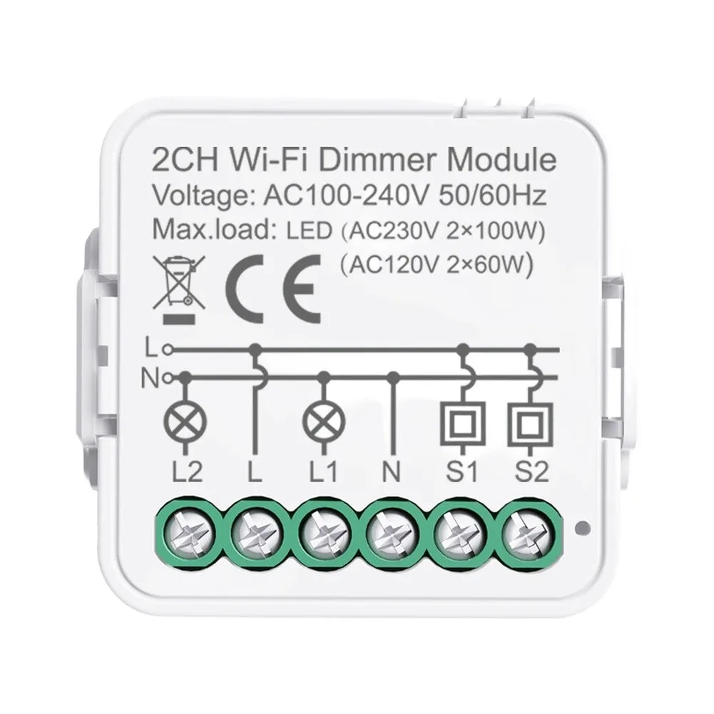 For Smart WiFi Dimmer Switch Module Remote & Voice Control Timers Function AC100-240V For Homes Office Lighting Control