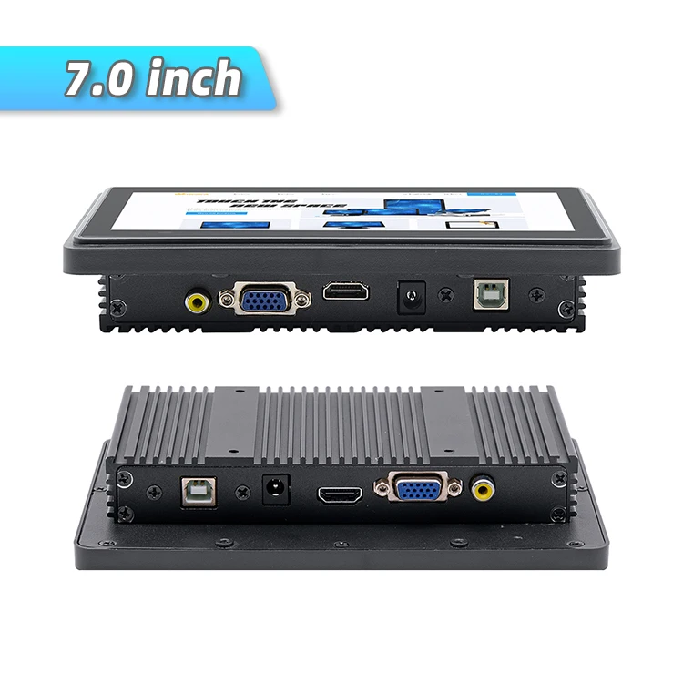 7 Inch Usb Lcd Industrial Touch Screen Monitor Capacitive Touch Screen Open Frame Monitor Ip65 Waterproof Vga Wall Mount Monitor