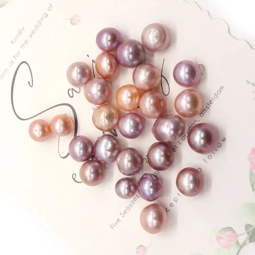 

Purple Natural Edison Pearl Beads 9x10mm-12x15mm Round Nonporous Loose Bead Jewelry Accessory 1pc For Handmade Woman Jewelry