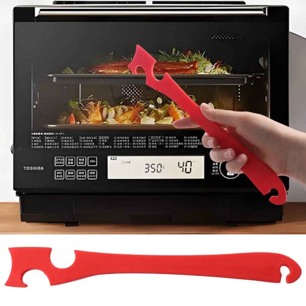 

2pcs Long Handle Oven Push-pull Rod Anti-scalding Professional Baking Tray Push-pull Stick Red Heat Resistant