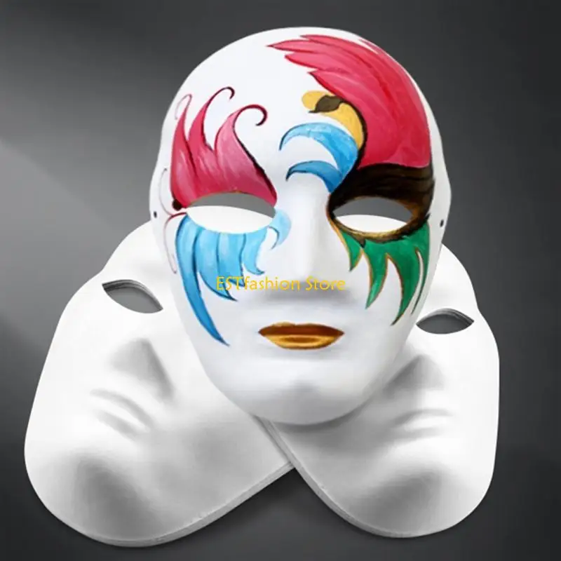 

Y5GC Paintable Paper Mask Blank Mask Paper Cosplays Mask Full Face Masquerade Mask