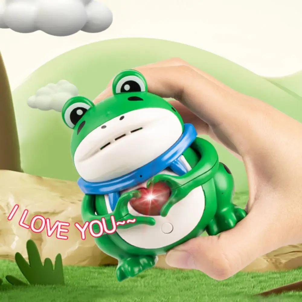 Confesión Rana Flash sonido juguetes hablando te amo corazón Rana Flash modelo Anime Kawaii pato sonido corazón Led juguete niña