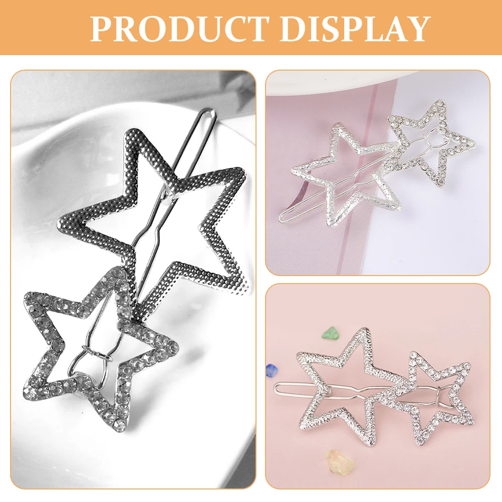 

8pcs Clips Kawaii Barrettes Decorative Sparkly Hairpins Star Hair Star Hair Clips Pin Elegant Zinc Alloy Glamorous