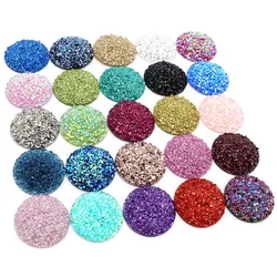 Di nuovo Modo 10pcs 20 millimetri 25 millimetri Colori Della Miscela minerale Naturale di Stile Piatto Cabochon Resina Della parte posteriore Per Il Braccialetto Orecchini accessori