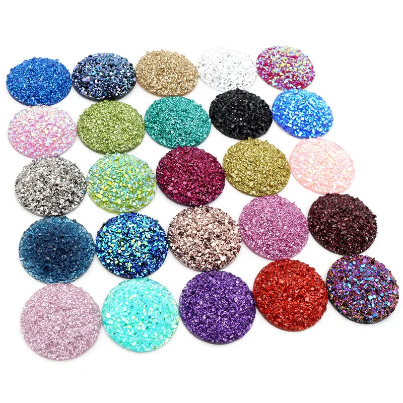 Nowa moda 10 sztuk 20mm 25mm Mix kolorów naturalny styl rudy mieszkanie z powrotem żywica Cabochons dla bransoletka kolczyki akcesoria