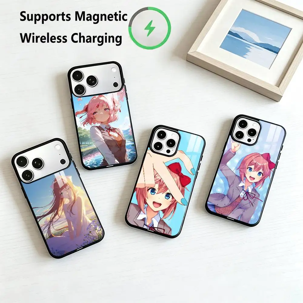 Doki Doki Literature Club Monika  Phone Case For iPhone17,16,15,14,13,12,11 Plus,Pro Compatible with magnetic wireless charging