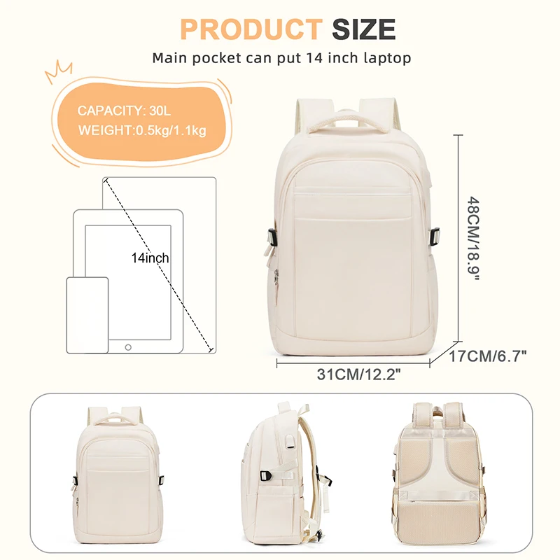 Fashion Teenager School Backpack for Boys Waterproof Student Bookbag School Bag Girls Nylon Laptop Travel Casual Canvas Backpack