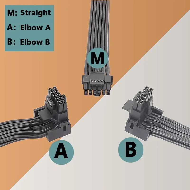 ATX3.0 PCIE 5.0 12VHPWR Dual 8Pin To 16pin Straight or Angle Elbow GPU Power Cable for Great Wall  Module 1000W 1250W 2000W
