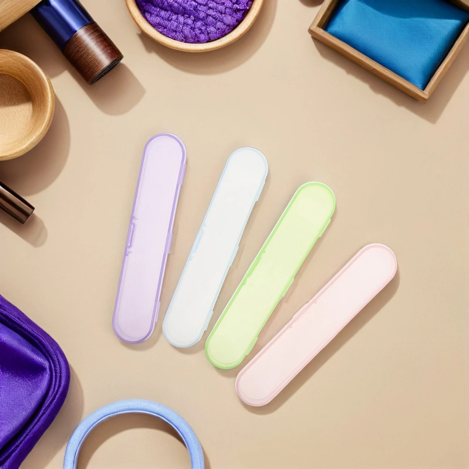 

20Pcs Makeup Tool Storage Box Circular Plastic Tweezer Case for Eyelash Extensions Ear Picks Brow Trimmers Organized Travel