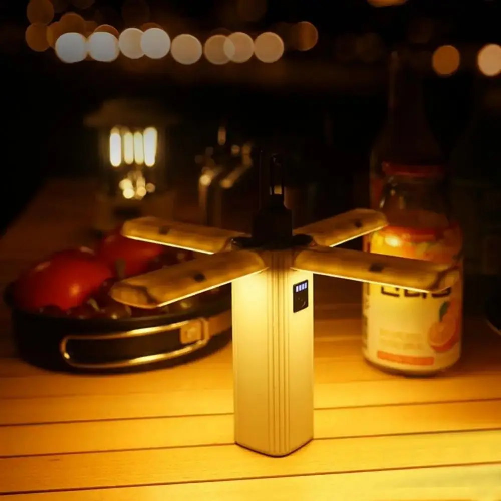 

Перезаряжаемый USB-фонарь для кемпинга с индикатором заряда, теплый белый свет, складной дизайн, перезаряжаемый фонарь