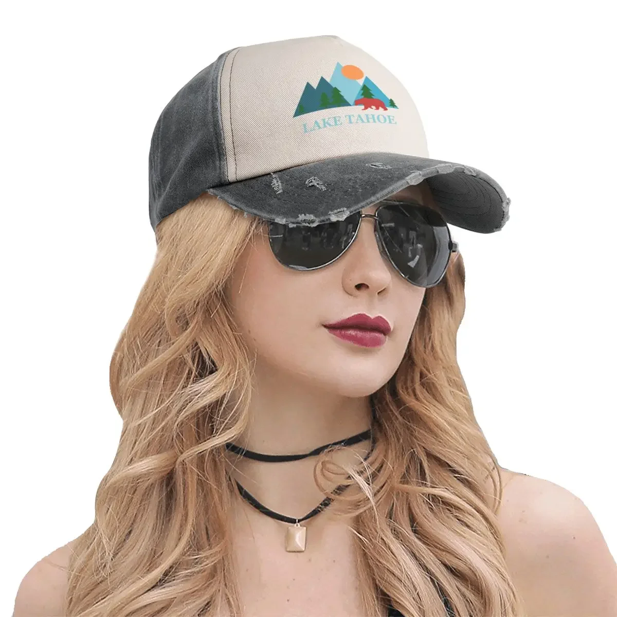 Lake Tahoe Kalifornien und Nevada Natur Urlaub Souvenir oder Geschenk Baseball Cap Wild Ball Hut Strandhut Sonnenhüte für Damen Herren