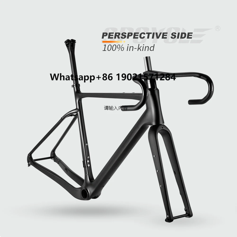 

Chinese Factory Gravel Carbon Bicycle Frame T1000 Full Carbon Fiber Gravel Cyclocross Disc Brake Bike Frameset