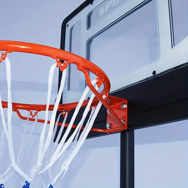 T385 Outdoor Adjustable Height Movable Basketball Hoop Metal Basketball Board with Glass Rim Stand Type