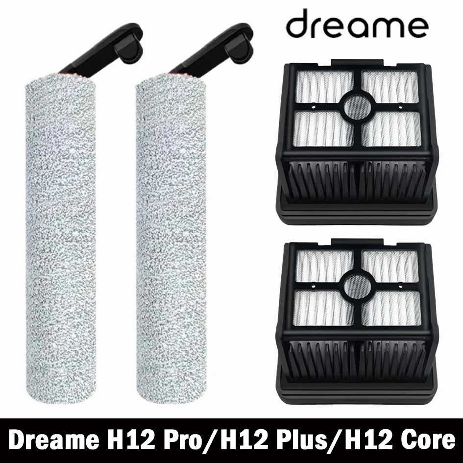 For Dreame H12 Pro / H12 Plus / H12 Core Soft Brush Spare Parts Wet Dry Vacuum Cleaner Roller Hepa Filter Accessories