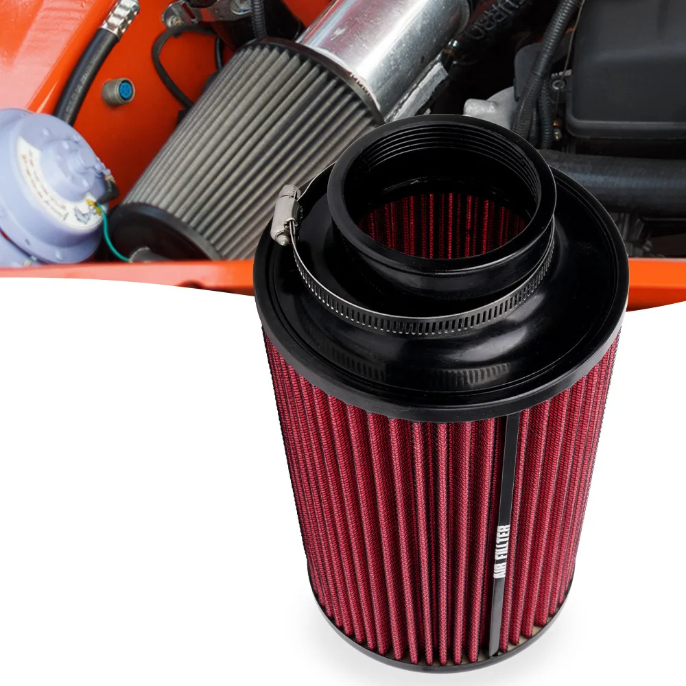 Filtro de Ar Frio para Carro 76MM, Kit de Indução, Limpador de Filtro de Ar Automotivo, Cone de Malha Esportiva de Alta Vazão OFI207