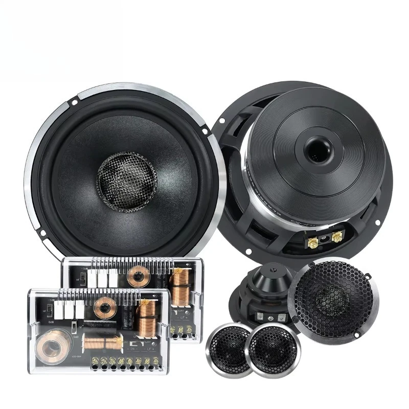6.5 Inch 3 Way Car Component Speaker 200W RMS, Professional Car Audio Sound Speaker Unit for Vehicle Audio System