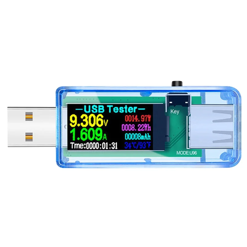 USB Tester DC Digital Voltmeter Ammeter Voltage Ammeter Detector Mobile Power Charger Indicator Blue