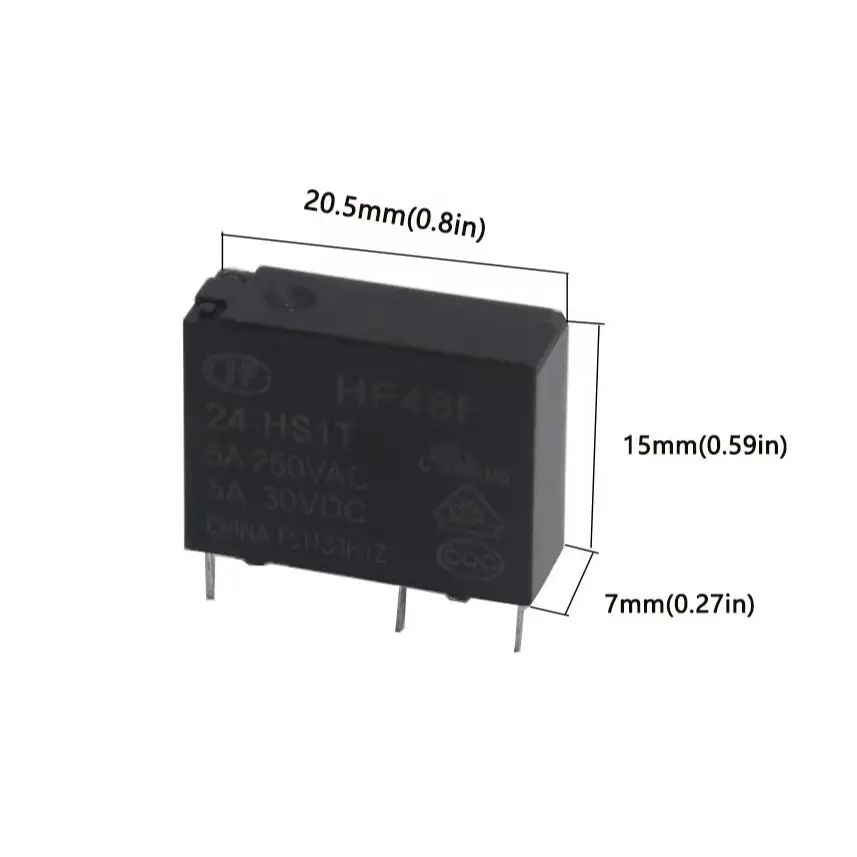 【10-1PCS】5A 4Pin HF46F-5-HS1 HF46F-12-HS1 HF46F-24-HS1 Power Relay A Normally Open 5 12 24 VDC 5A 250VAC