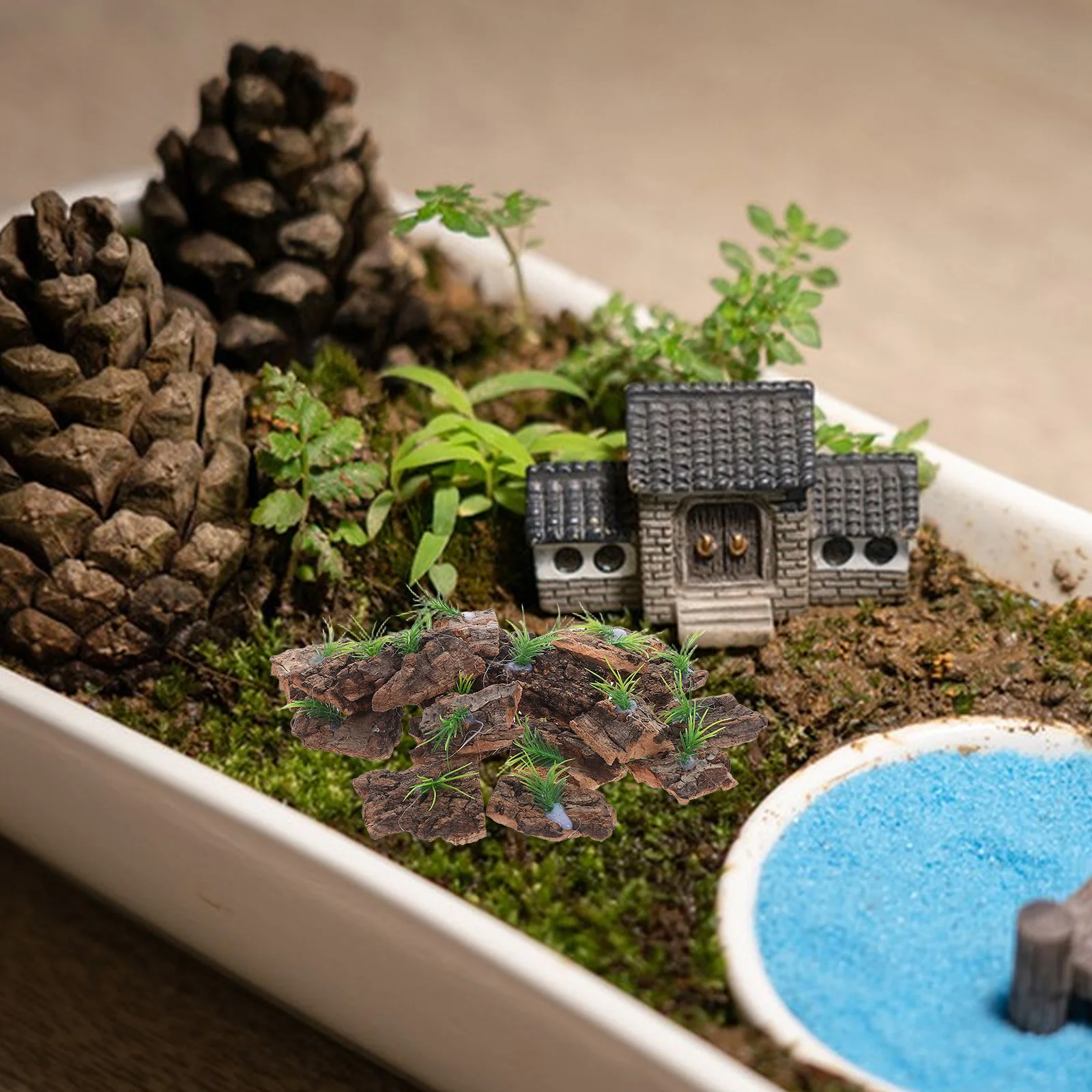 

20pcs Tree Scenery For Terrarium Aquarium Real Cork Bark Background Reptile Hide Climbing Platform Turtle Lizard