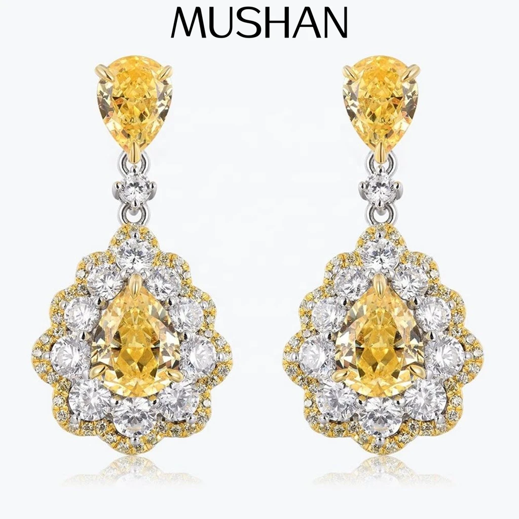 

MuShan Jewelry 925 Sterling Silver Earring HCD Gemstones Fine 5A CZ Gemstones Brilliant 925 Sterling Silver Earrings Accessories