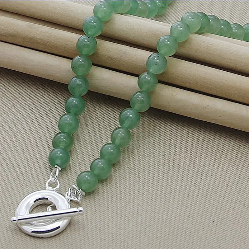 

2025 New Fashion 925 Sterling Silver Agate Beaded Chain Necklace For Women Wedding Luxury Jewelry