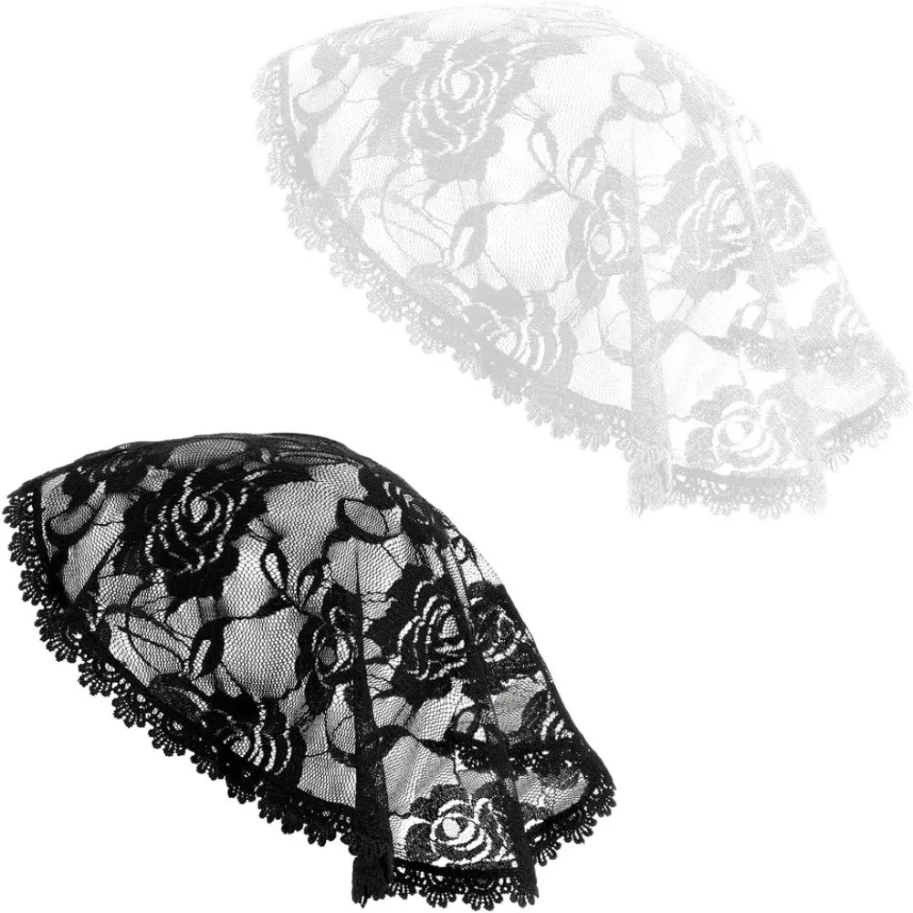 

Модная кружевная фата с розами, романтическая круглая цветочная повязка на голову, вышитая богемная бандана для свадебной церемонии