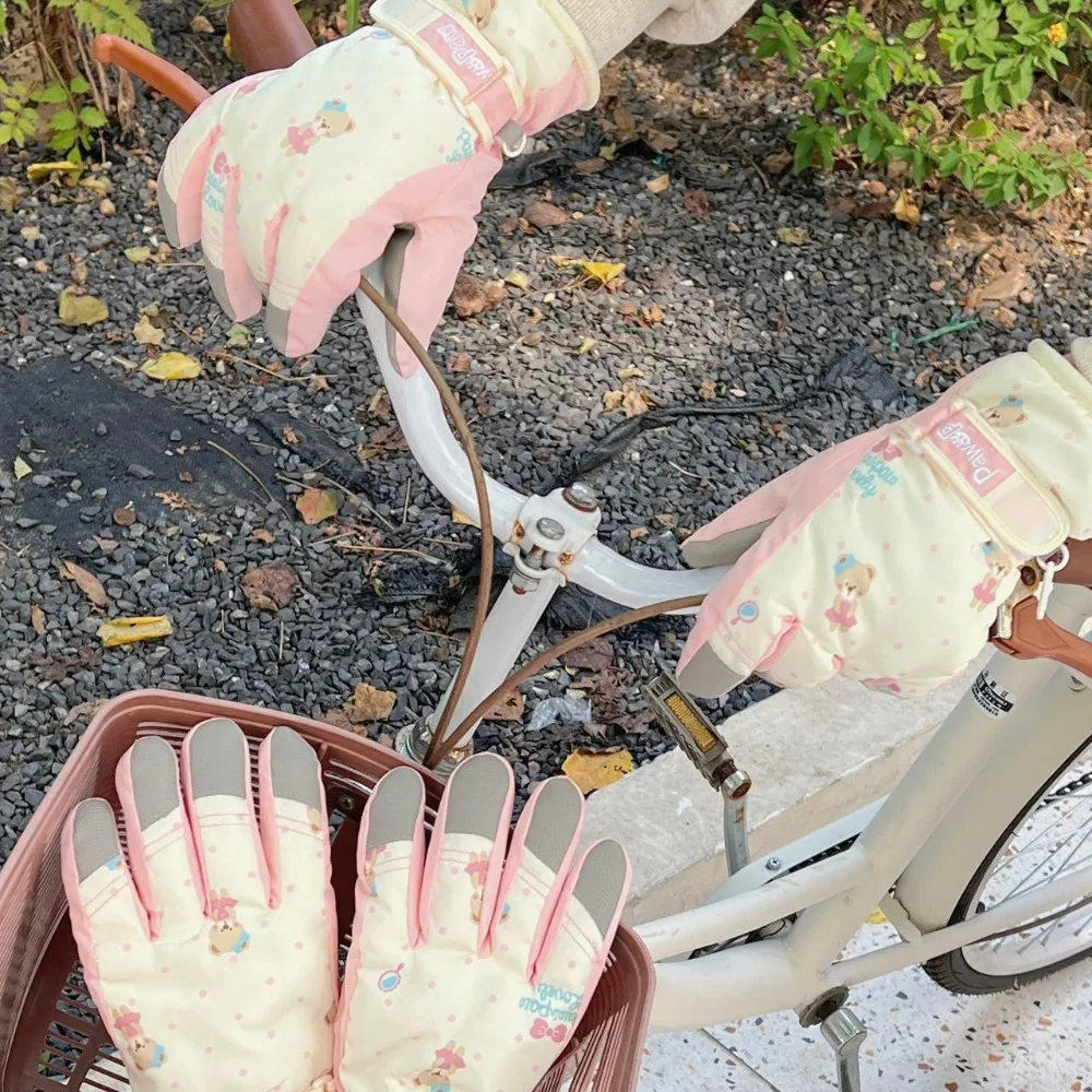 Толстые термонепроницаемые зимние лыжные перчатки с сенсорным экраном и защитой от брызг для сноуборда, мотоцикла, езды на велосипеде, холодной погоды