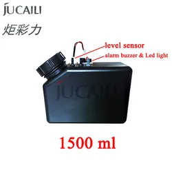 JCL 1.5L UV Ink Cartridge Ink Tank with Liquid Level Sensor and Alarm Board for UV Printer White Inks Sub Tank UV Bulk CISS