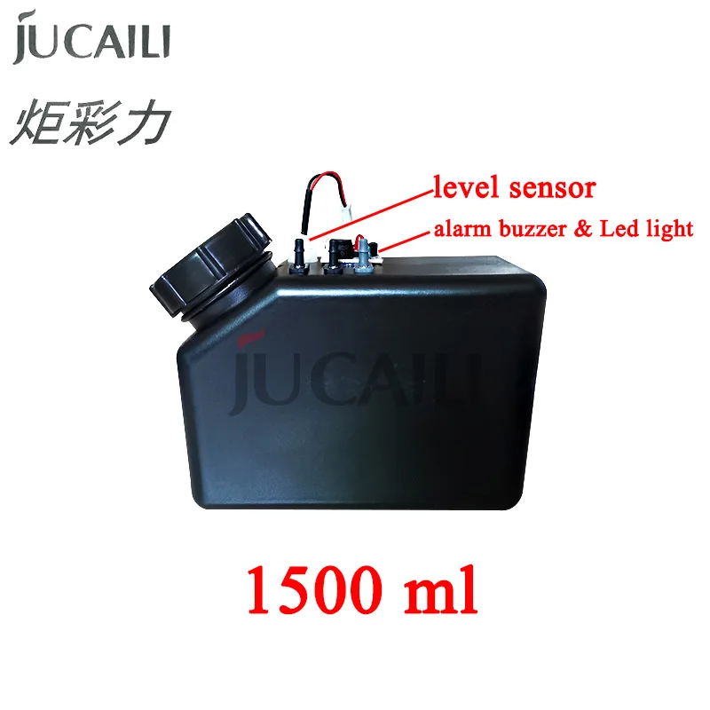 JCL 1.5L UV Ink Cartridge Ink Tank with Liquid Level Sensor and Alarm Board for UV Printer White Inks Sub Tank UV Bulk CISS