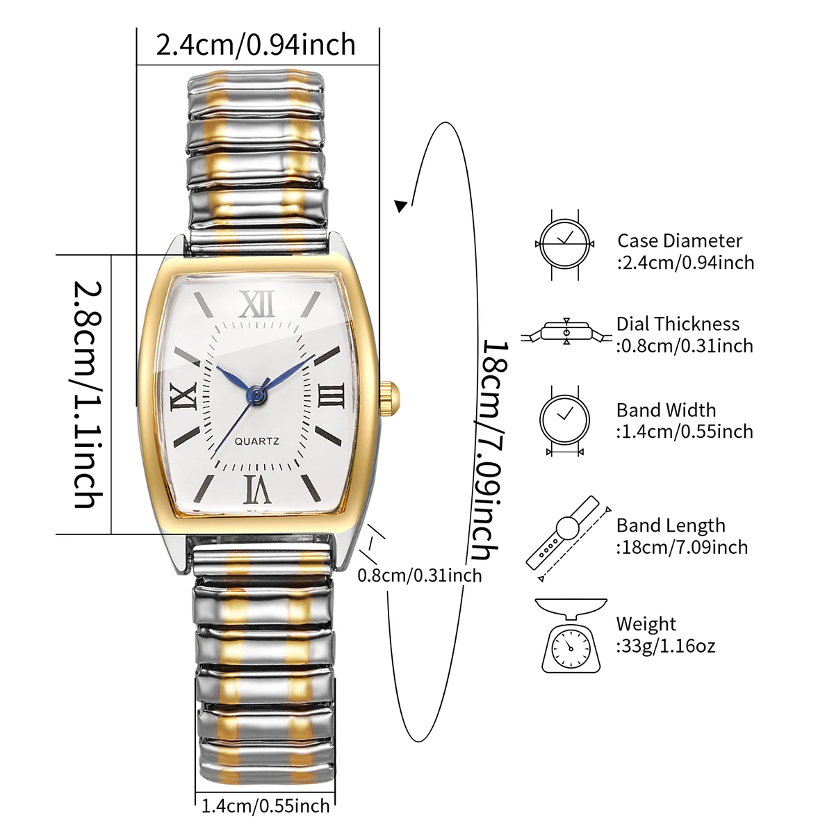 1/3PCS Elegant Elastic Strap Women Watches Set Fashion Roma Dial Ladies Quartz Wristwatches Reloj Mujer Girl Clock (Without Box) view 6