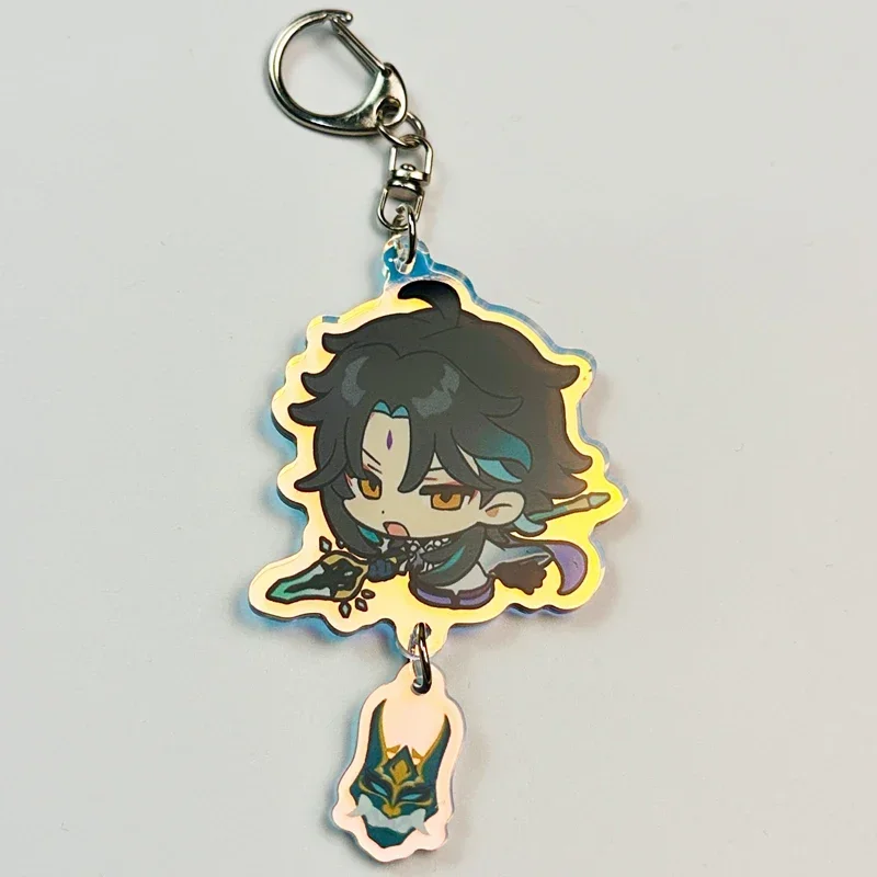 Anime Genshin Impact Xiao  Balladeer Raiden Shogun Cosplay Keychain Laser Pendant High Appearance Level Delicacy Decorate