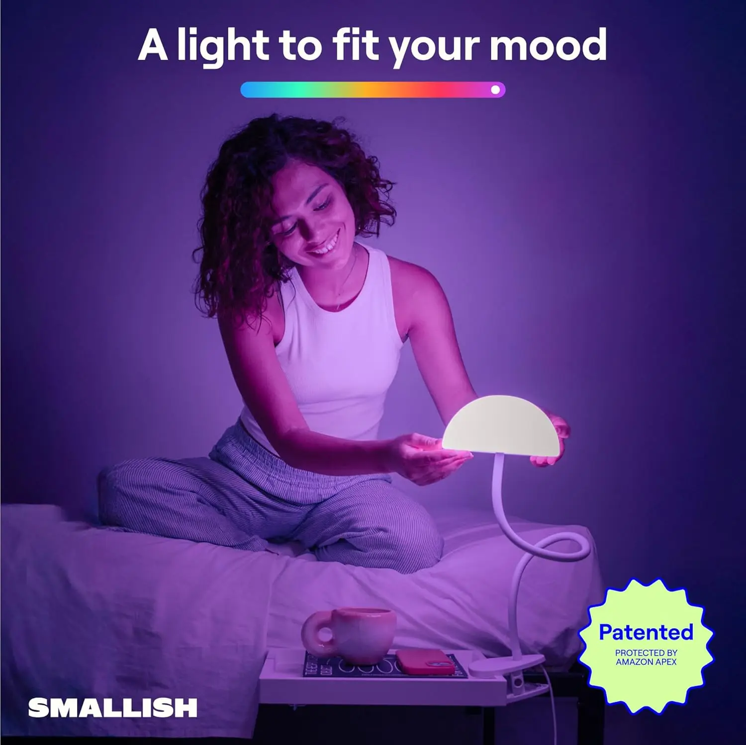 Clip-On LED Desk Lamp with Multi-Color Lights, Adjustable Arm for Bed, Dorm, and Nursery Use