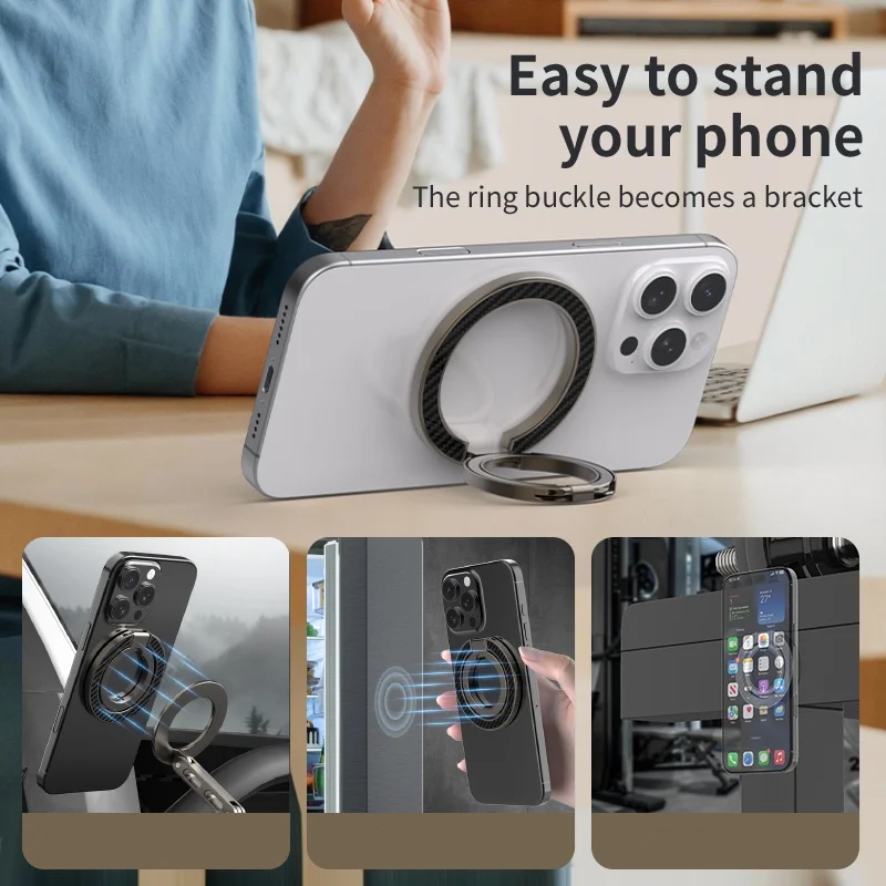 

MagSafe Double-Sided Magnetic Phone Ring Holder - Portable Folding Cellphone Stand, Phone Accessories, Support Bracket