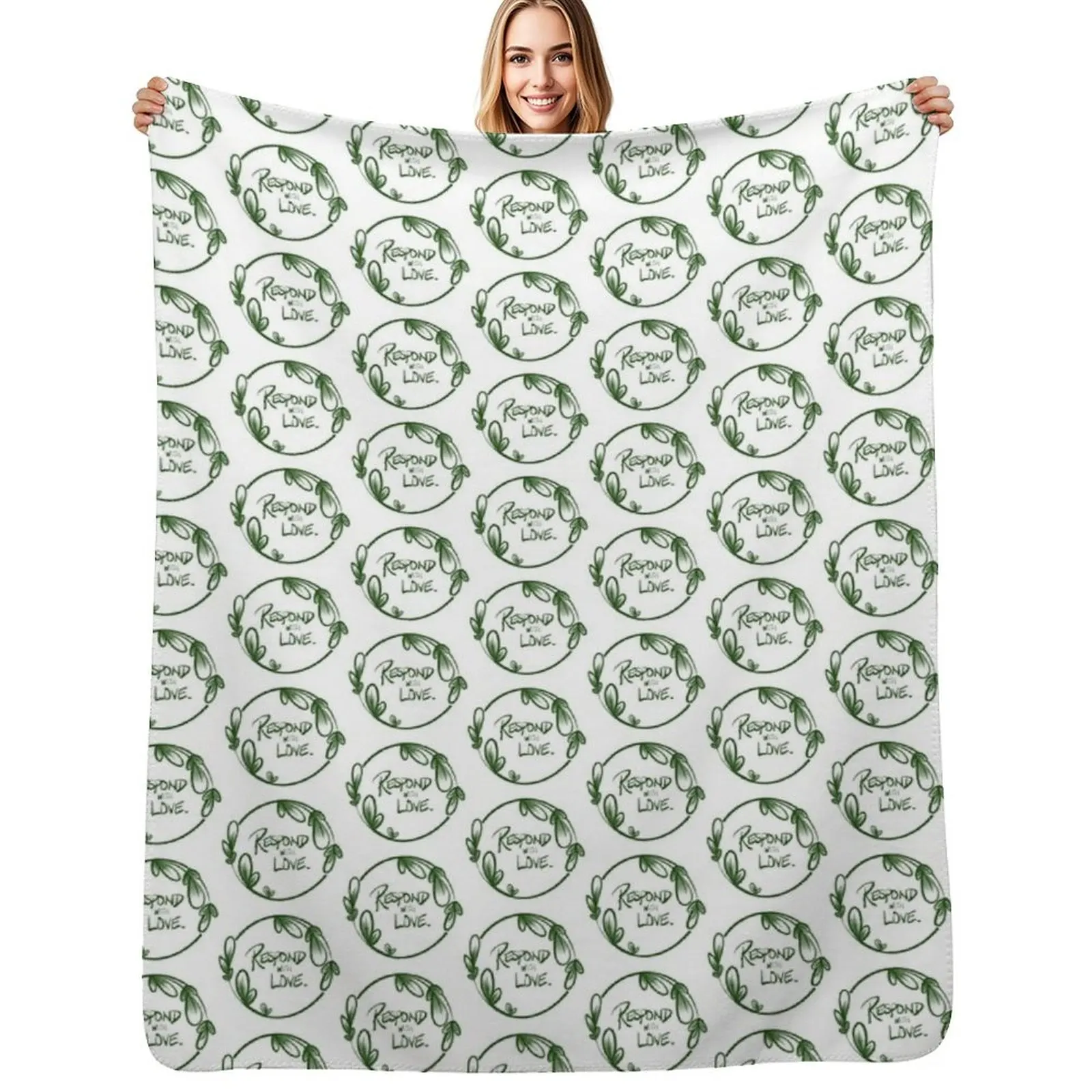 Responda com amor: Crie apoio para Ayesha Rouser Throw Blanket Cobertor macio e leve para todas as estações para o lar