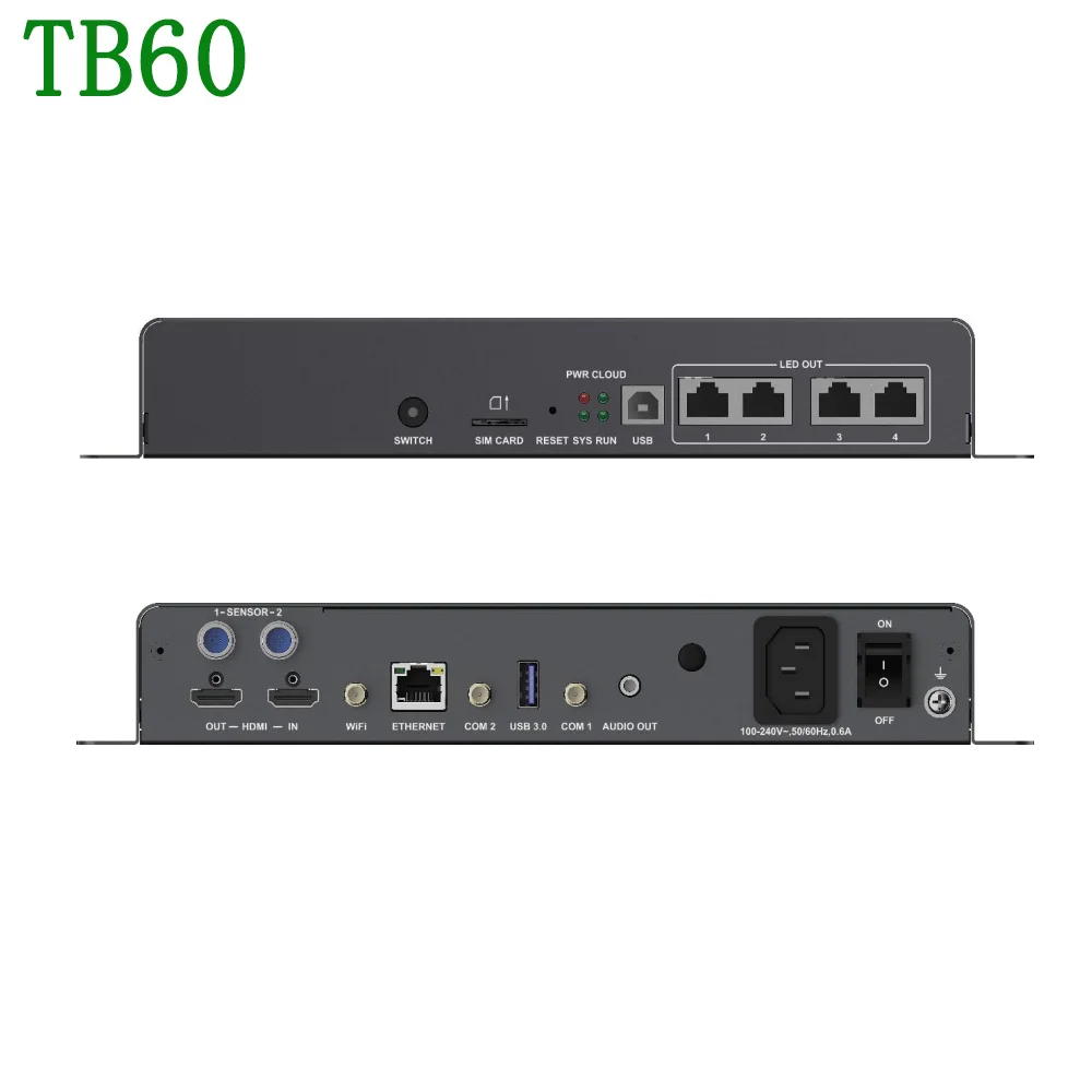 Novastar TB1 TB2 TB30 TB40 TB50 TB60 Multimedia Wiedergabe Box USB Port WiFi Controller HUB75 Voll Farbe Modul LED Display Bildschirm