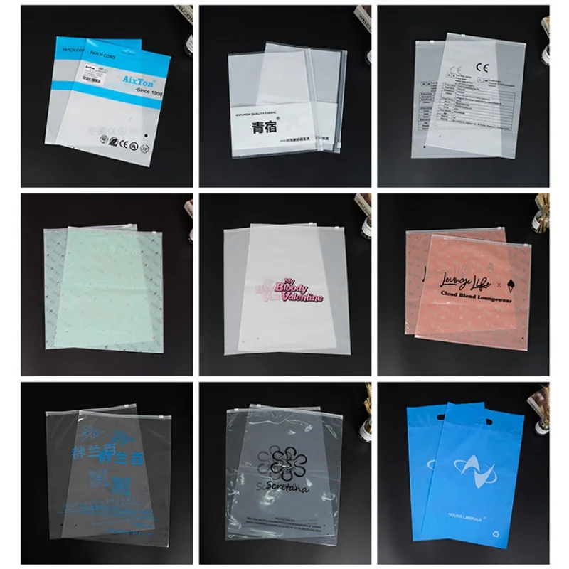 Customized product、Custom Logo PVC/CPE/PP Bag  Pouches Frosted Plastic Zipper Apparel Clothing Packaging Bag