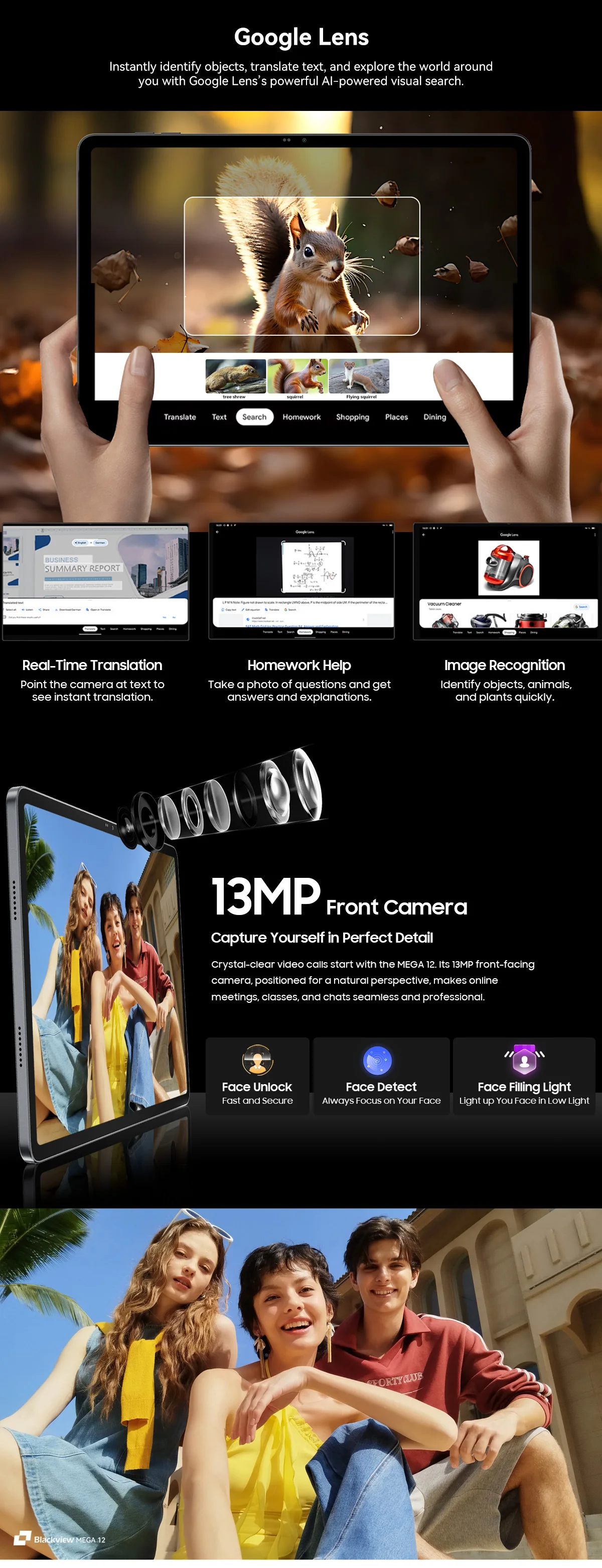 [Shipping From Poland] Blackview MEGA 12 12GB+256GB Tablet 12.2" 2.4K 120Hz 50MP+13MP 10000mAh Battery 5G Pad PC