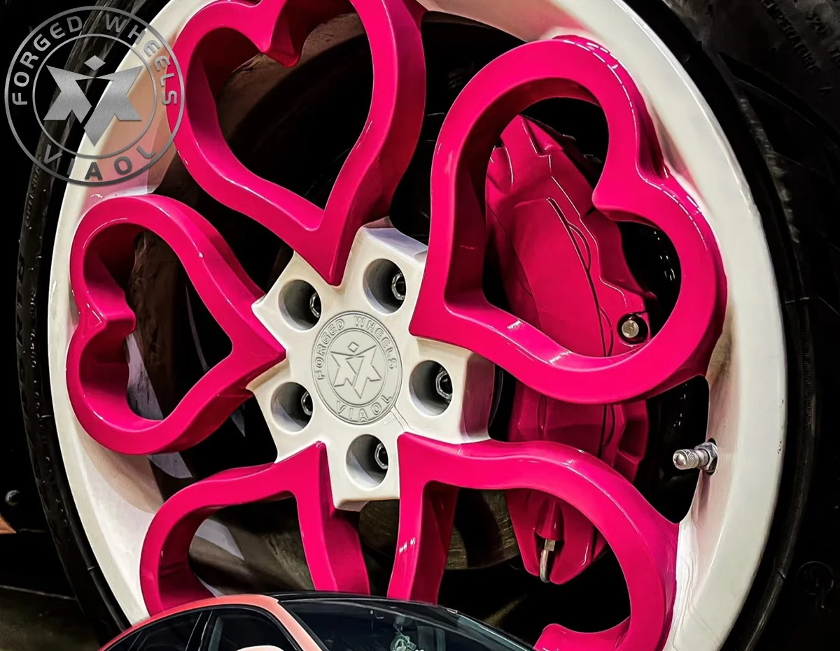 Viaol Pink Princess Wheel Hub Alloy Wheels Rims Cars 18-26 Inch Multi Spoke  Heart Shaped Forged Wheels for M2 M3 A8 A6 RS7