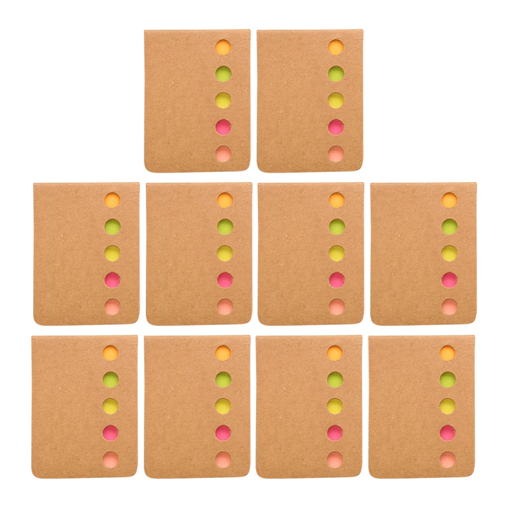 

10pcs Self Stick Notepad Paper Stickers Memo Pad Desk Cowhide Notes Reusable Office Home School Wall Blackboards