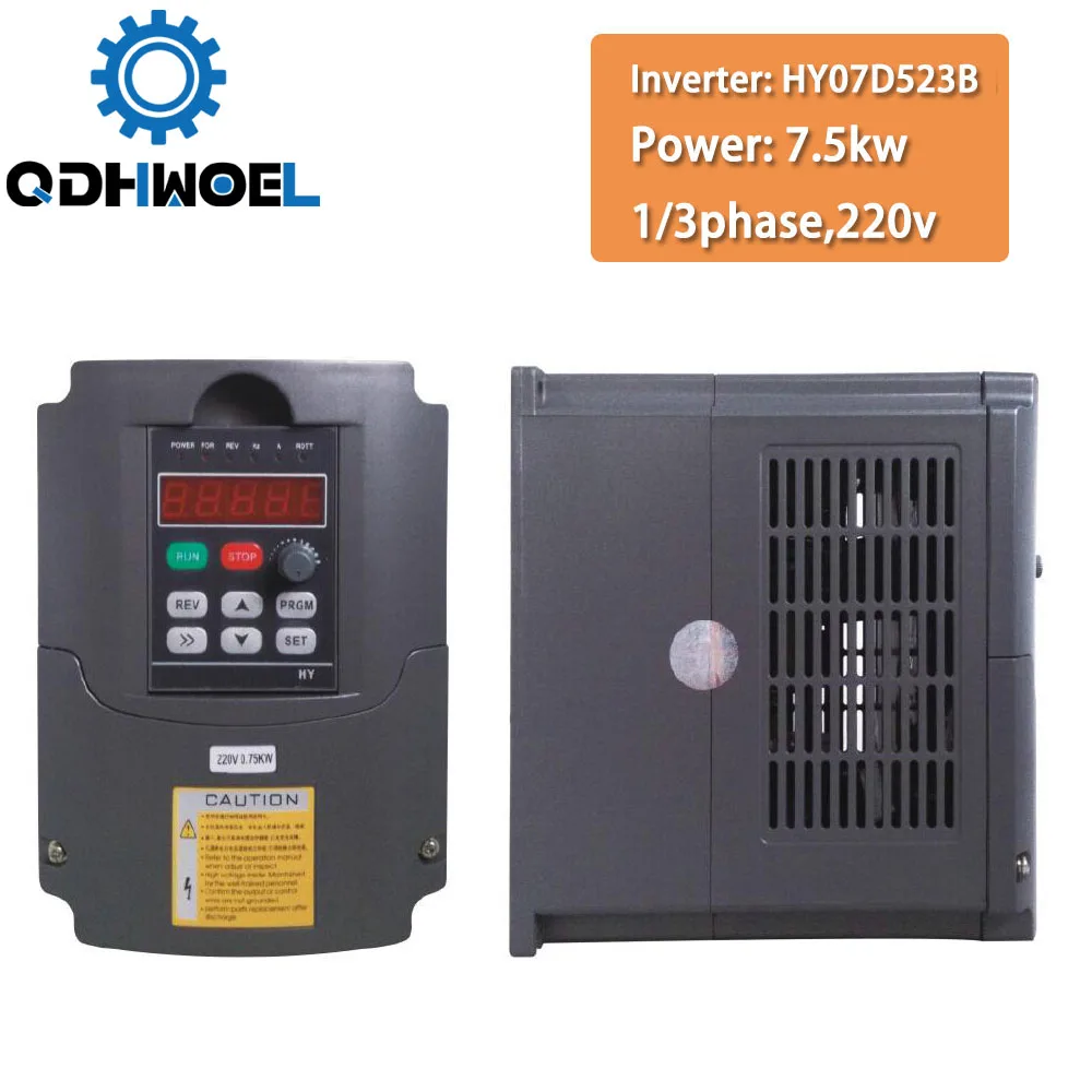 QDHWOEL 220v 7.5kw VFD Variable Frequency Drive Inverter / VFD 3HP Input 3HP Output CNC spindle Driver spindle speed control