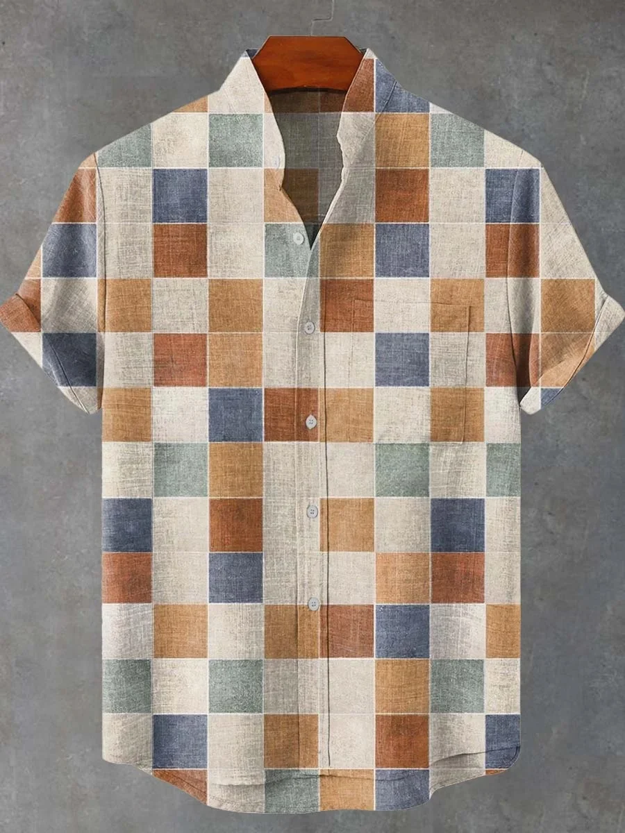 

Новая мужская рубашка в стиле ретро с простым узором и 3D художественным принтом, удобная ткань, гавайская рубашка, уличная модная рубашка, быстрая доставка