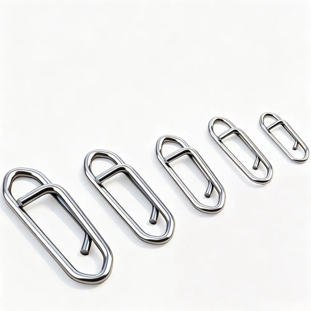 Stainless Steel Fishing Snap Swivel 200PCS Double Lock Quick Clip for Tackle Organization Saltwater Freshwater