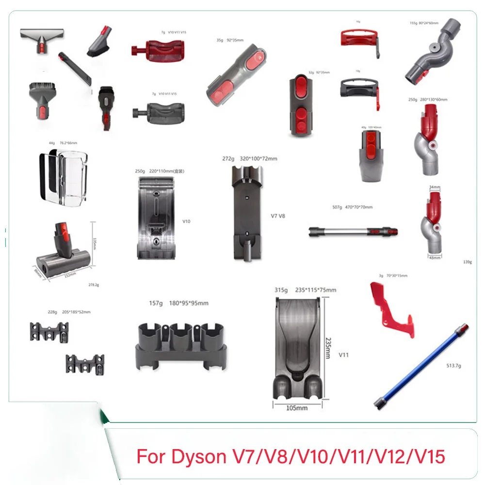 Accessoires de remplacement pour aspirateur Dyson, kit d'outils, brosses de charge T1, tête de conversion, verrouillage de l'interrupteur, V7V8V10V11V12 V15