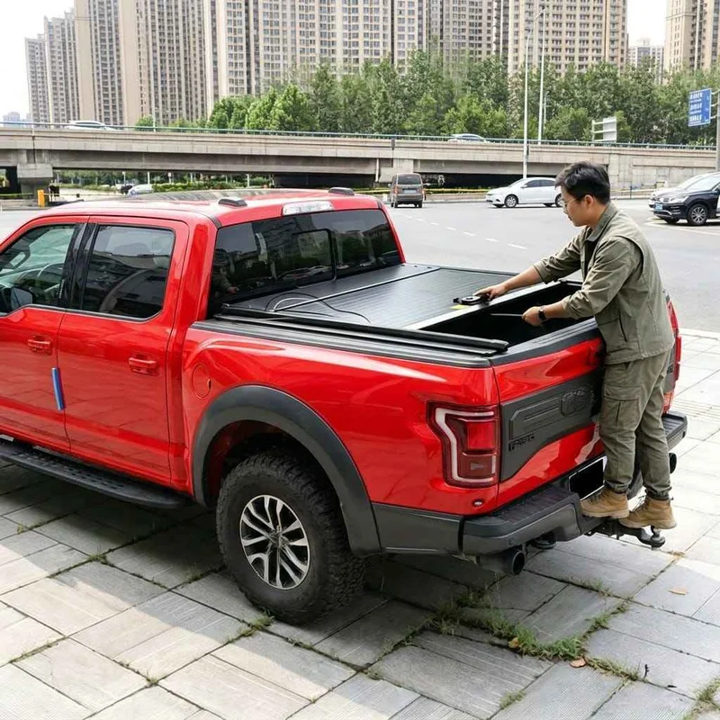High Quality Hard Manual Retractable Roll‑Up Aluminum Alloy Tonneau Cover Waterproof Lockable for Pickup