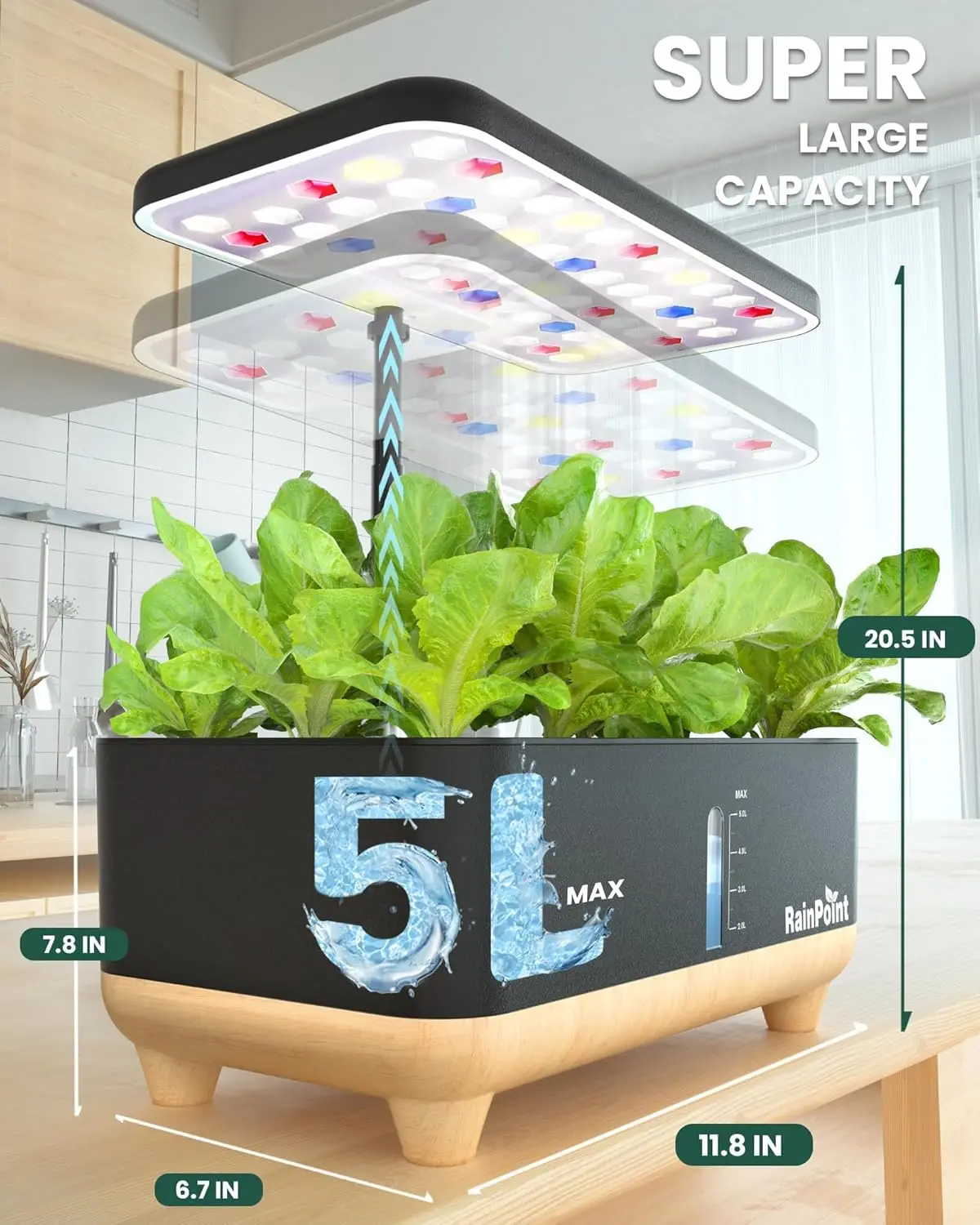 Indoor Hydroponics Growing System Kit, Plantador de jardim hidropônico, Sistema Vegetal, Cozinha Presentes de Natal, 13 Pods