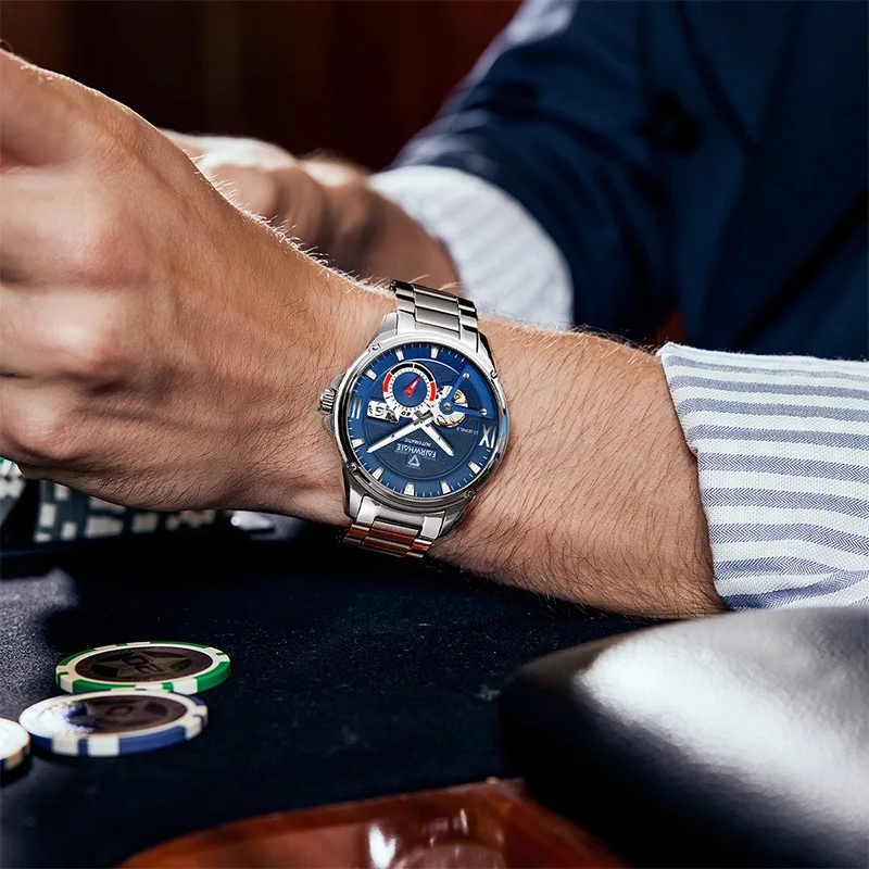 Mark Fairwhale-reloj mecánico automático para hombre, de acero inoxidable, luminoso, a la moda, hueco, resistente al agua