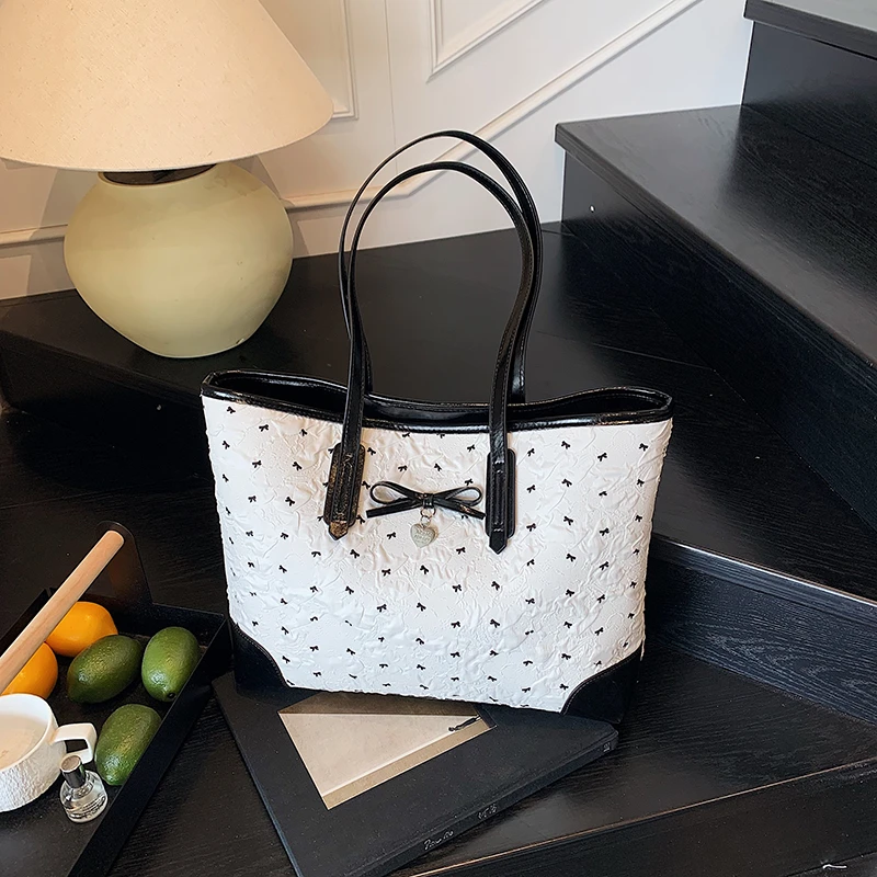 Sewing Thread Shoulder Bags Zipper Large Capacity Women's Bags Solid Color 2025 Hot Sale Fashionable High Quality Tote Bags