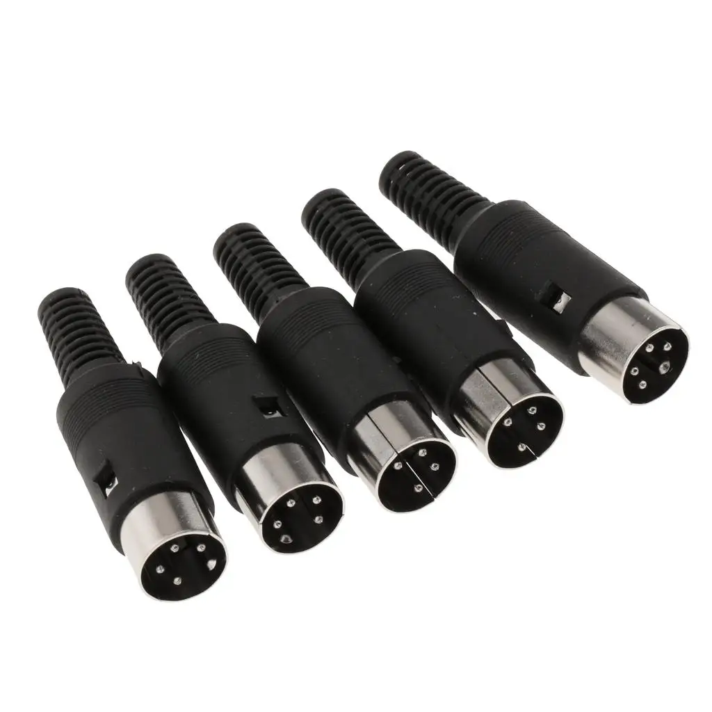 Male Plastic DIN Pin Connector Audio Video Jack Adapter Solder Mount for DIY Keyboard Mouse Cable Repairs