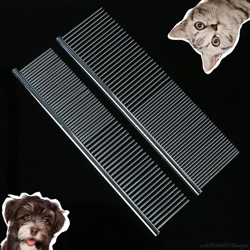 Stainless Steel Pet Comb for Dog Cat Hair Removal Dematting Grooming Comb Gently Removes Loose Undercoat Flea Dropshiping