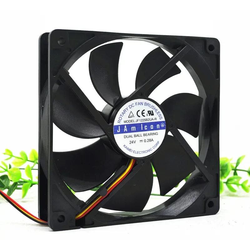 JAMICON JF1225B2UA-R 24V 0.28A 12025 12CM Dual Ball Inverter Fan 3 Wire